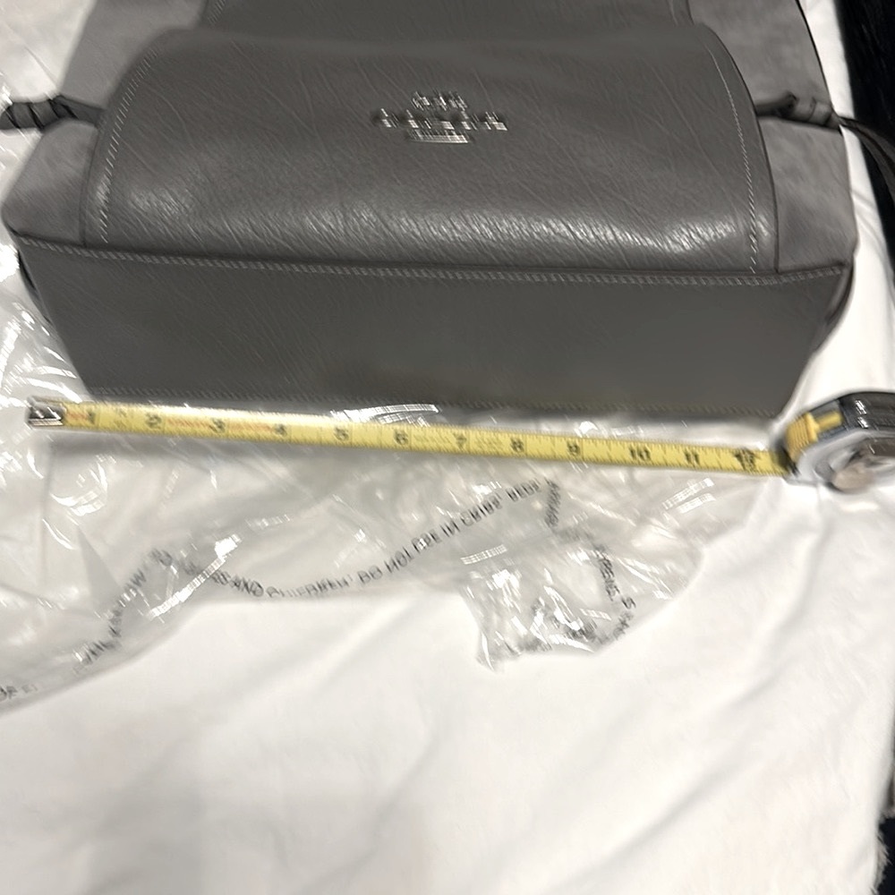 Coach XLMarlow Bag 11x13 Pebble leather & suede Heather Gray .NWT - Picture 8 of 16